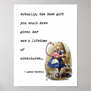 Alice In Wonderland W/Flamingo Adventure Quote Poster