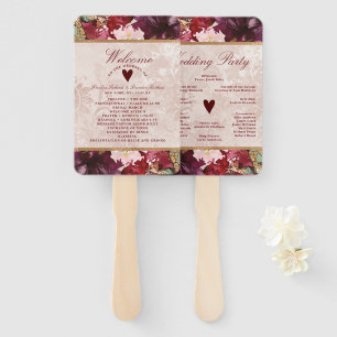 Alice in Wonderland Wedding Ceremony Program Hand Fan