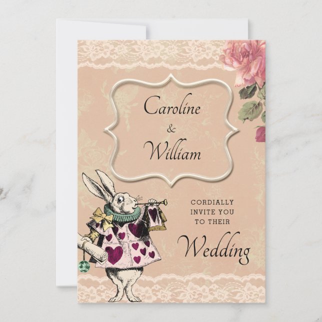 Alice in Wonderland Wedding Invitation (Front)