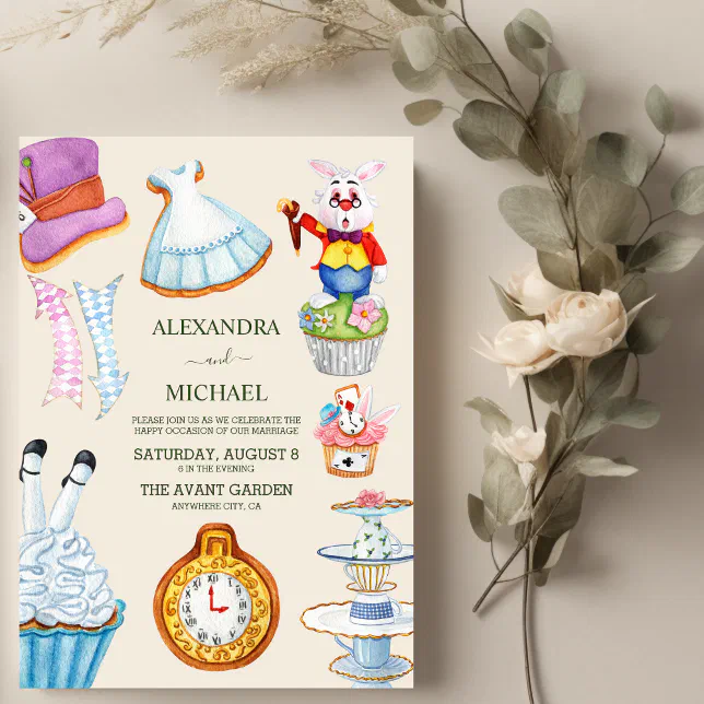 Alice in Wonderland Wedding Invitation | Zazzle