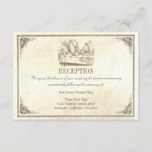 Alice in Wonderland Wedding Reception Cards