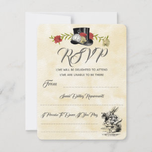 Alice in Wonderland Wedding RSVP Card