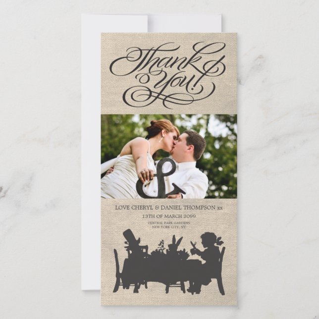 Alice in Wonderland Wedding Thank You Photo Card (Front)