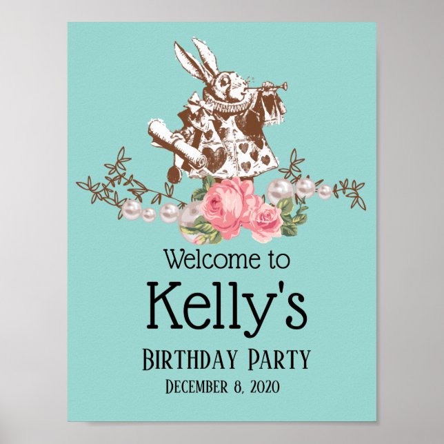 alice in wonderland, welcome sign (Front)