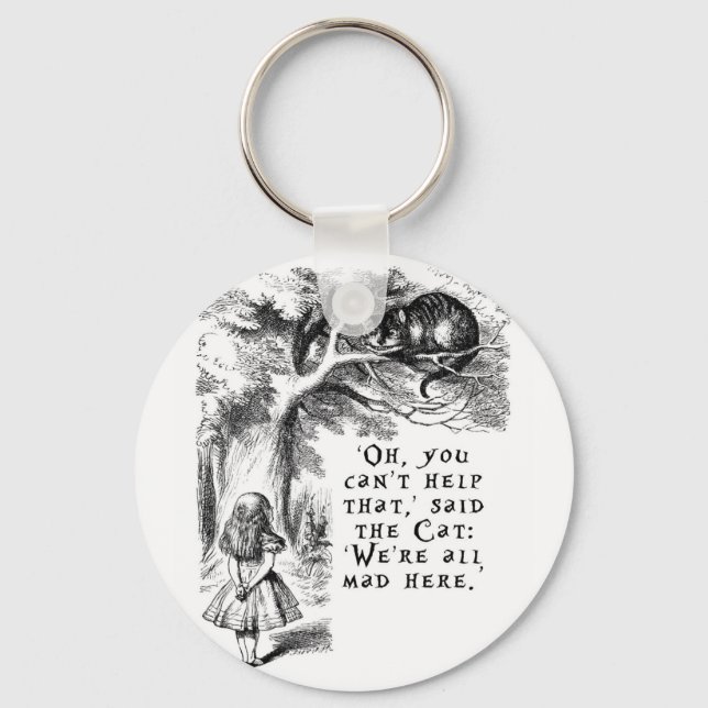 Alice in Wonderland - We're all mad here Key Ring (Front)