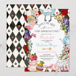 Alice in Wonderland Whimsical Children's Birthday Invitation