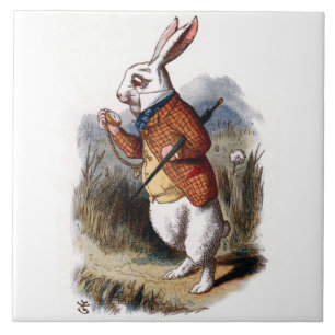 Alice in Wonderland White Rabbit Art Tile Trivet