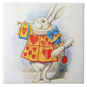 Alice in Wonderland White Rabbit Art Tile Trivet