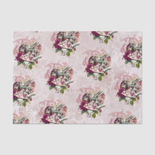 Alice in Wonderland White Rabbit Burgundy & Blush Tissue Paper