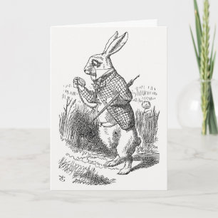 Alice in Wonderland, White Rabbit Checks His Watch Card