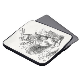 Alice in Wonderland, White Rabbit Checks His Watch Laptop Sleeve
