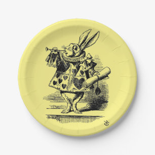 Alice in Wonderland - white rabbit children Paper Plate