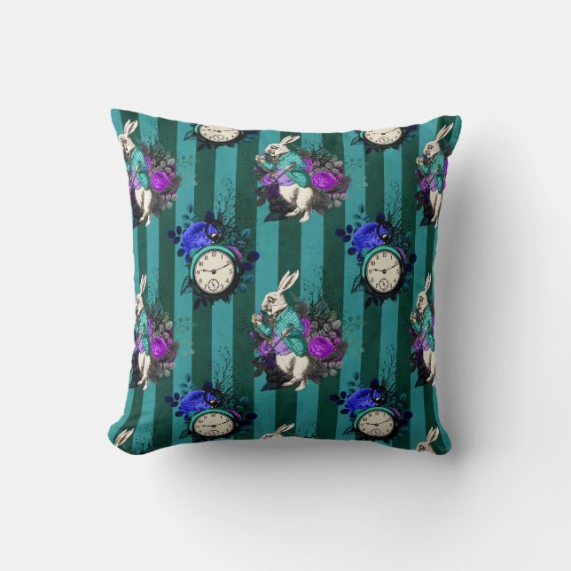Alice in Wonderland White Rabbit Clock Cushion (Front)