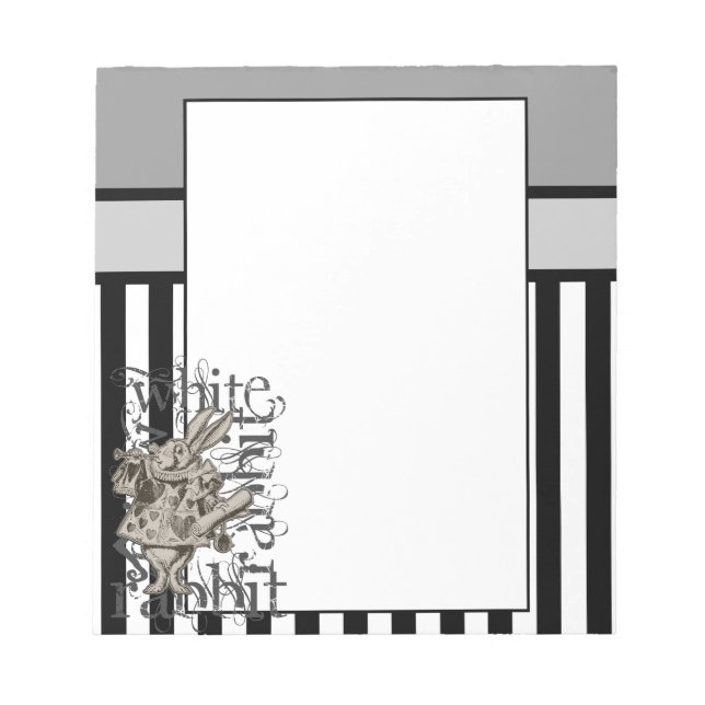 Alice In Wonderland White Rabbit Grunge Notepad (Front)