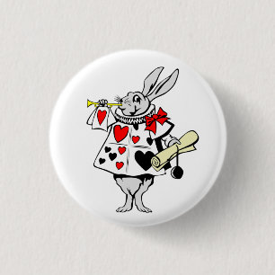 Alice in Wonderland White Rabbit Herald 3 Cm Round Badge