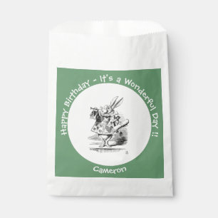 Alice in Wonderland White Rabbit Herald Birthday Favour Bag