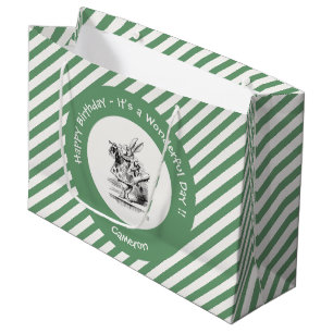 Alice in Wonderland White Rabbit Herald Birthday Large Gift Bag