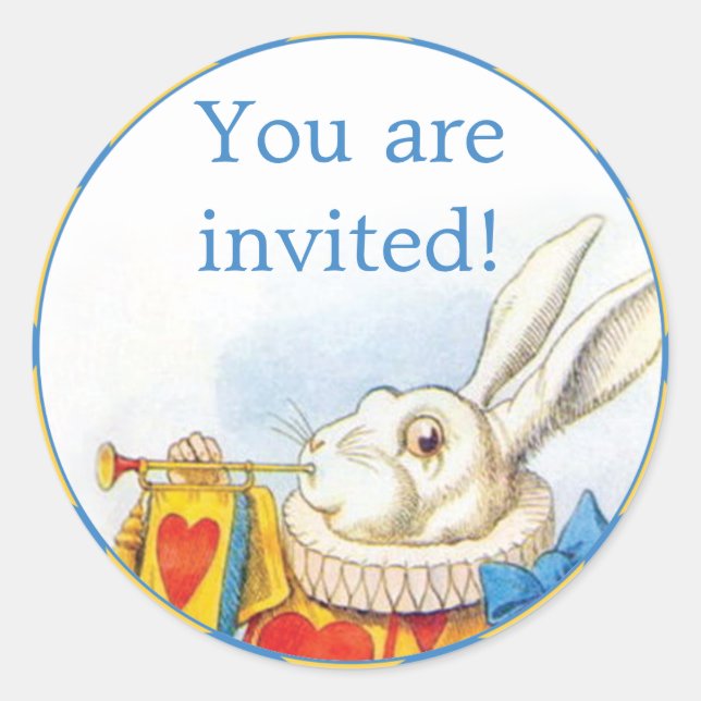 Alice in Wonderland White Rabbit Invitation Seals (Front)