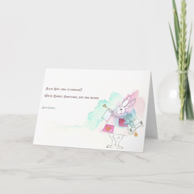 Alice in Wonderland - White Rabbit, Lewis Carroll Card (Front)