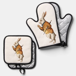 Alice in Wonderland - White Rabbit Oven Mitt & Pot Holder Set