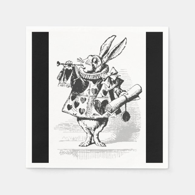 Alice in Wonderland White Rabbit Paper Napkins (Front)