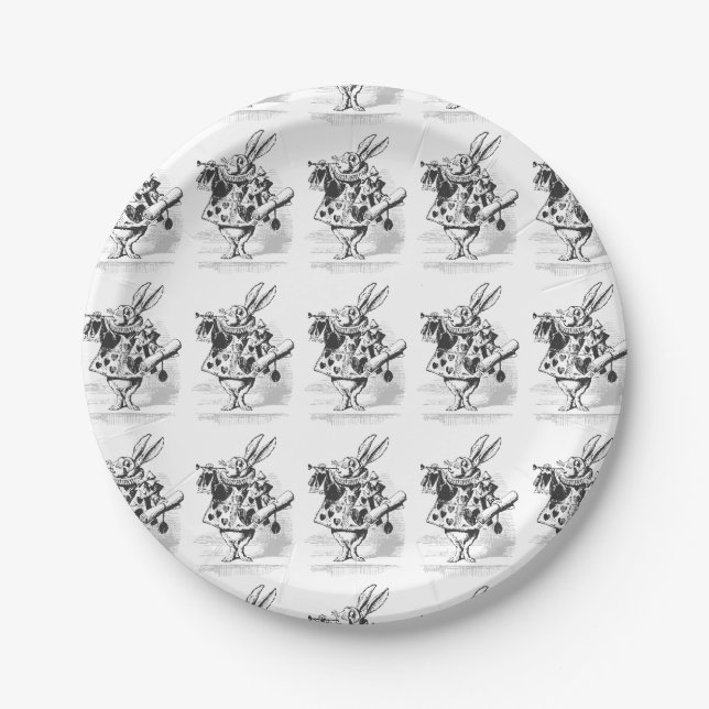 Alice in Wonderland White Rabbit Paper Plates (Front)