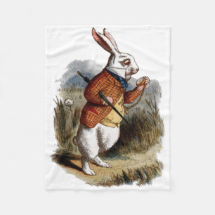 Alice in Wonderland White Rabbit Personalise Fleece Blanket