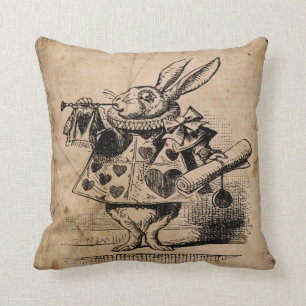 Alice in wonderland,white rabbit Pillow