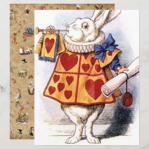 Alice in Wonderland, White Rabbit Scrapbook Paper