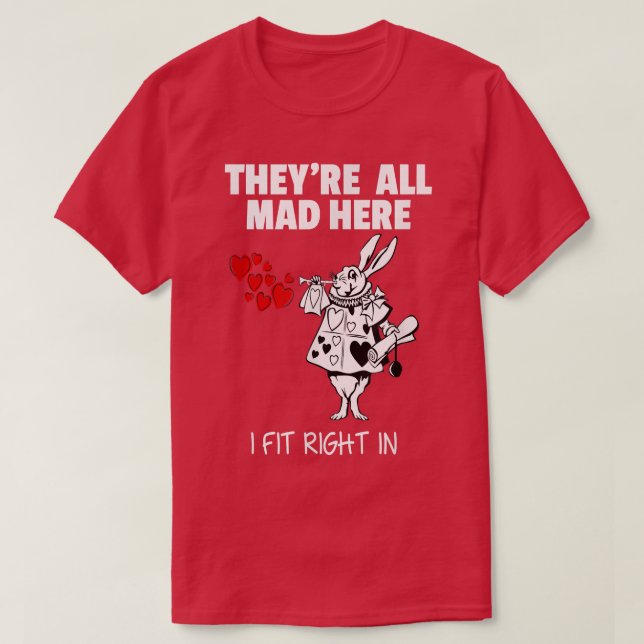 ALICE IN WONDERLAND  WHITE RABBIT SHIRT  (Design Front)
