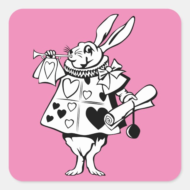 Alice in Wonderland white rabbit Square Sticker (Front)