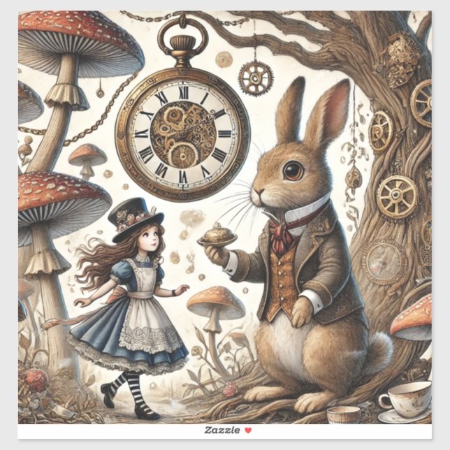 Alice in Wonderland White Rabbit tea Art (Sheet)