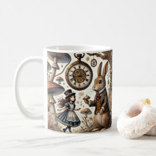 Alice in Wonderland White Rabbit tea Art Coffee Mug
