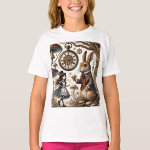 Alice in Wonderland White Rabbit tea Art T-Shirt