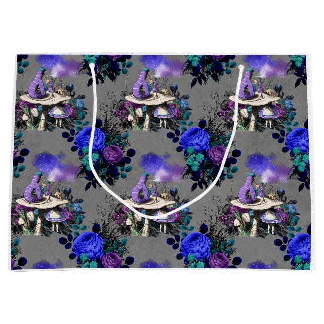 Alice in Wonderland with Caterpillar Large Gift Bag (Front)