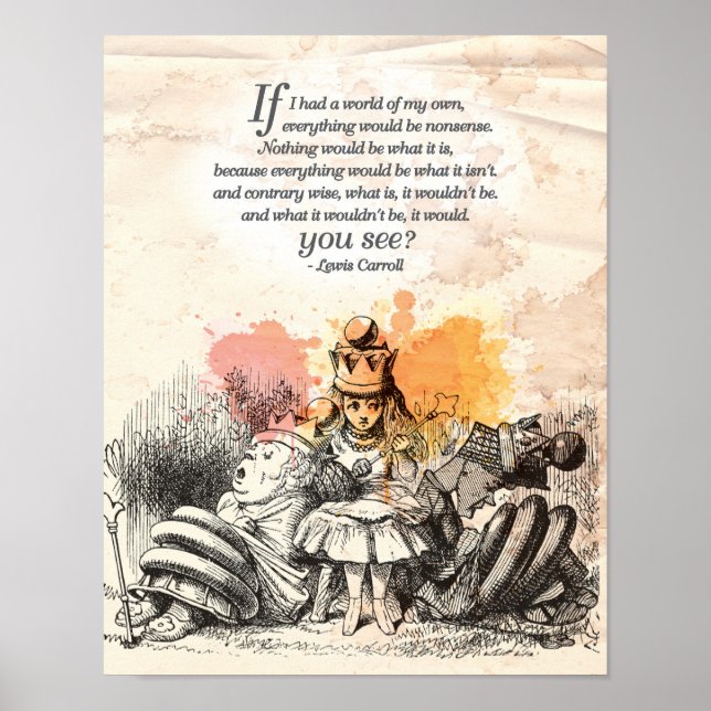 Alice in Wonderland "World of my Own" Poster (Front)