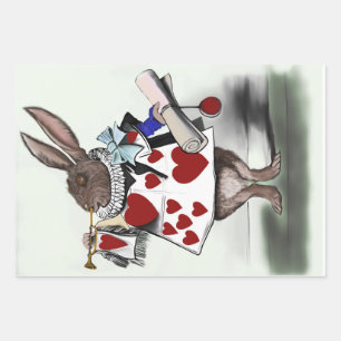 Alice in wonderland wrapping paper sheet