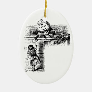 Alice in Wondlerand, Humpty Dumpty with Alice Ceramic Ornament