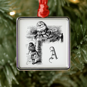 Alice in Wondlerand, Humpty Dumpty with Alice Metal Tree Decoration