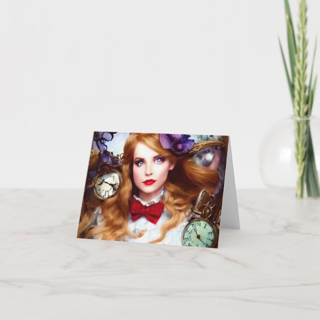 Alice Keeps Time AI generated art all occasions  Card (Front)