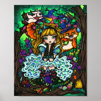 "Alice Lost" Alice in Wonderland Cheshire Cat Poster