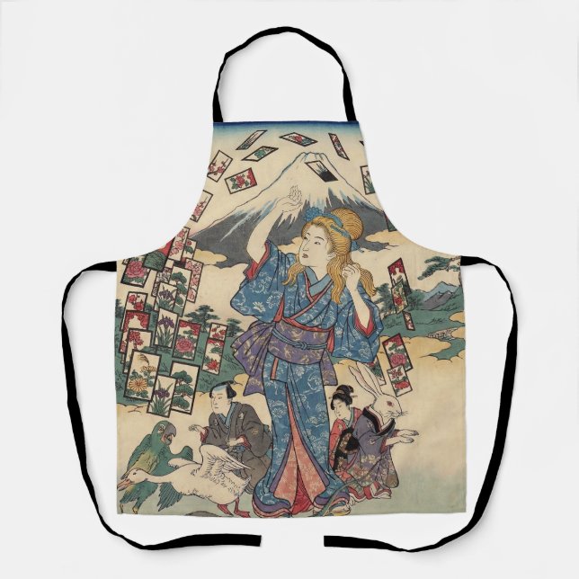 Alice Lost in Japan | Ukiyo-e Floating Wonderland Apron (Front)