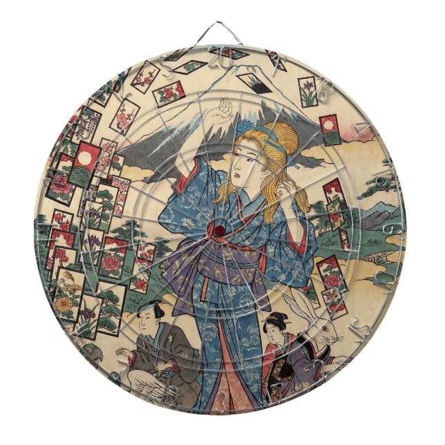 Alice Lost in Japan | Ukiyo-e Floating Wonderland Dartboard (Front)