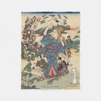 Alice Lost in Japan | Ukiyo-e Floating Wonderland Fleece Blanket