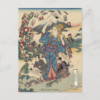 Alice Lost in Japan | Ukiyo-e Floating Wonderland Postcard