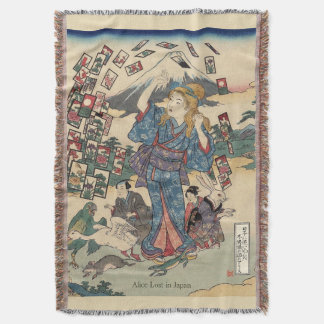 Alice Lost in Japan | Ukiyo-e Floating Wonderland Throw Blanket