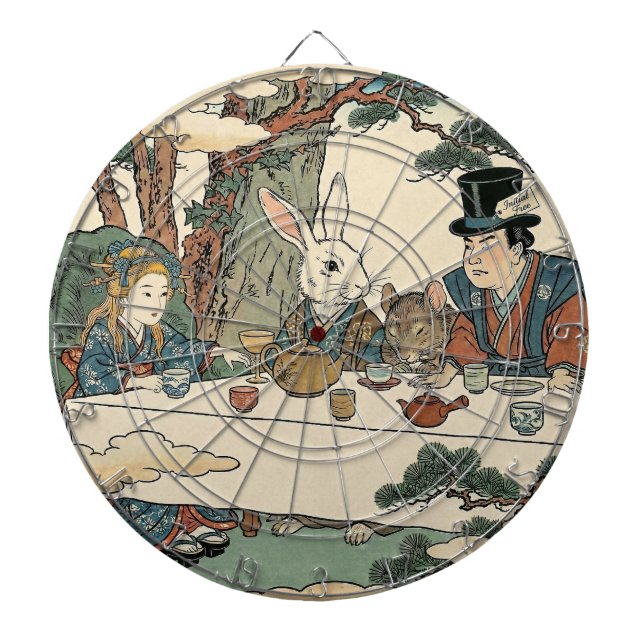 Alice Lost in Japan | Ukiyo-e Mad Tea Party Dartboard (Front)