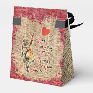 Alice,Mad Hatter &Rabbit Vintage Collage Quote Favour Box
