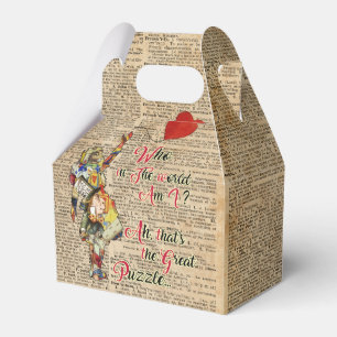 Alice,Mad Hatter &Rabbit Vintage Collage Quote Favour Box