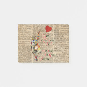 Alice,Mad Hatter &Rabbit Vintage Collage Quote Post-it Notes